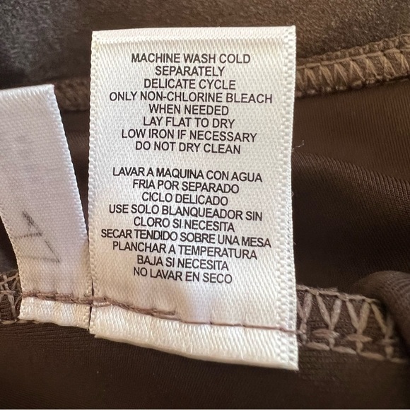 Andrew Marc Faux Suede Leggings Pants Pull On Skinny Seamed Stretch Brown XL - Picture 11 of 11